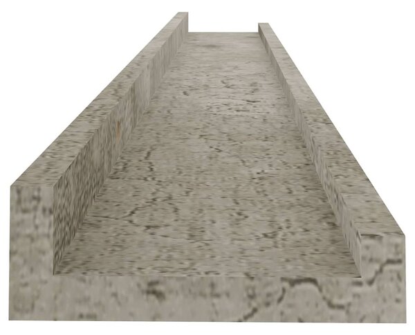 4 db betonszürke fali polc 80 x 9 x 3 cm
