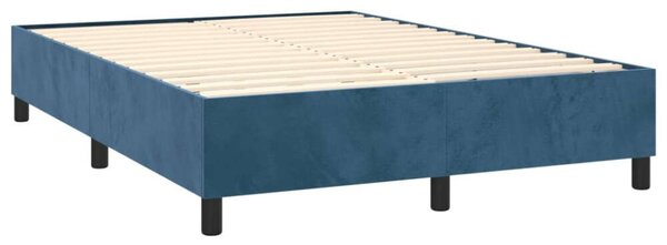 VidaXL sötétkék bársony rugós ágy matraccal 140x190 cm