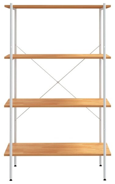 Fehér és tölgyfa 4 szintes polcrendszer 80x40x130 cm