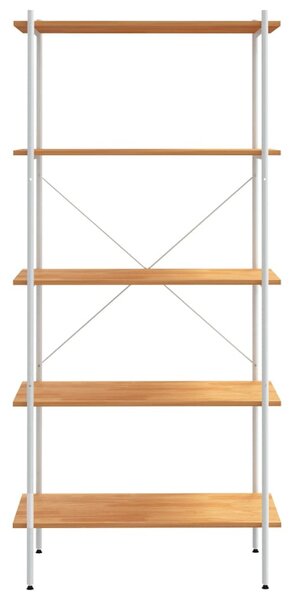 Fehér és tölgyfa 5 szintes polcrendszer 80x40x163 cm