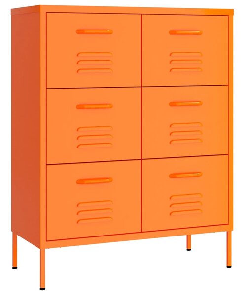 Narancssárga acél fiókos szekrény 80 x 35 x 101,5 cm