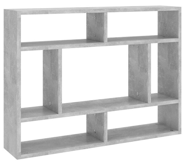 Betonszürke szerelt fa fali polc 75 x 16 x 55 cm