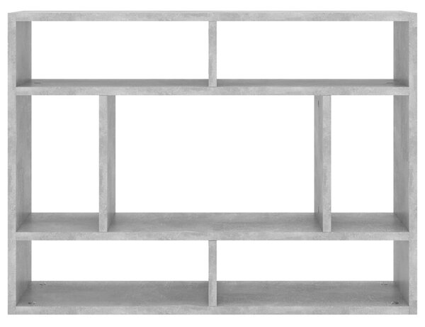 Betonszürke szerelt fa fali polc 75 x 16 x 55 cm