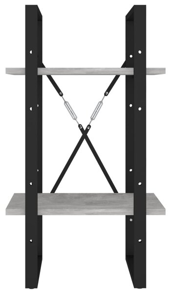 2-szintes betonszürke szerelt fa könyvszekrény 40 x 30 x 70 c