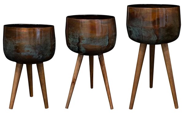 Jolien díszcserép 39x67 cm – lábakon, fehér