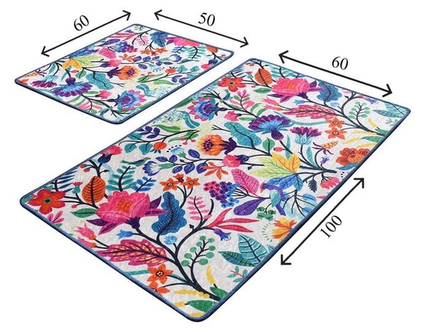 Wild Garden 2 db-os négyszögletes fürdőszobai kilépő szett - Foutastic