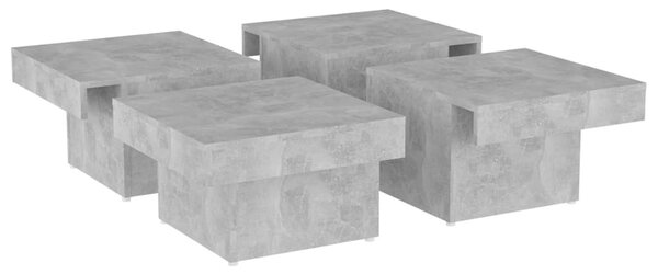 Betonszürke szerelt fa dohányzóasztal 90 x 90 x 28 cm