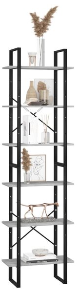 Betonszürke szerelt fa tárolópolc 60 x 30 x 210 cm
