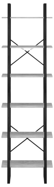 Betonszürke szerelt fa tárolópolc 60 x 30 x 210 cm