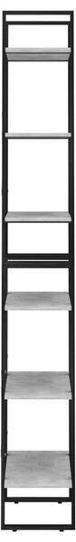 Betonszürke szerelt fa tárolópolc 60 x 30 x 210 cm