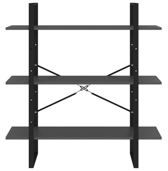 Szürke forgácslap könyvszekrény 100 x 30 x 105 cm