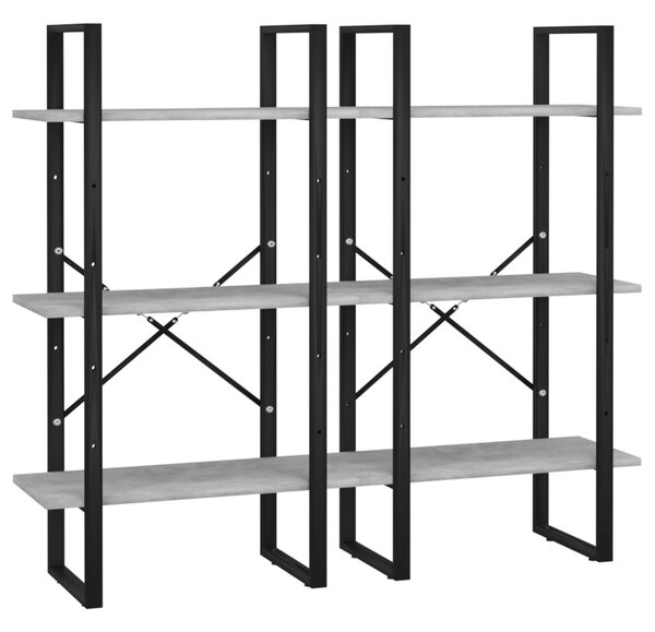 Betonszürke szerelt fa tárolópolc 60 x 30 x 210 cm