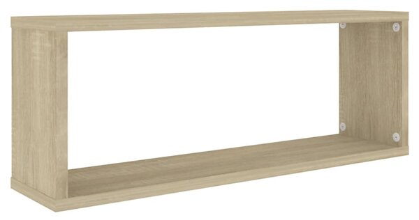 6 db sonoma tölgy szerelt fa négyszögű fali polc 60x15x23cm