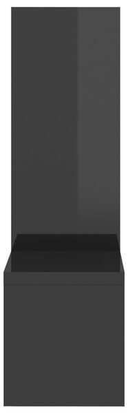 2 db magasfényű szürke szerelt fa fali polc 50 x 15 x 50 cm