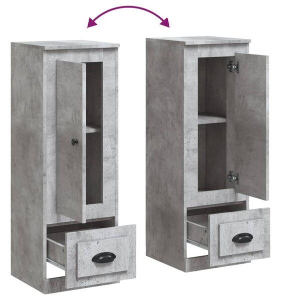 Betonszürke szerelt fa magasszekrény 36x35,5x103,5 cm
