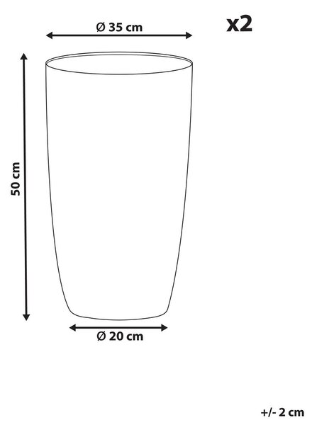 Kétdarabos virágcserép szett CAMIA 35 cm Szürke