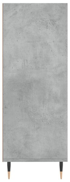 Betonszürke szerelt fa könyvespolc 69,5 x 32,5 x 90 cm