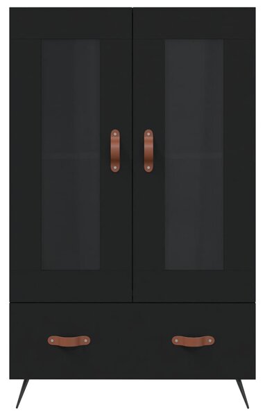 Fekete szerelt fa magasszekrény 69,5 x 31 x 115 cm