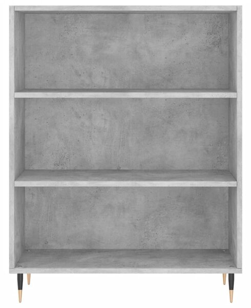 Betonszürke szerelt fa könyvespolc 69,5 x 32,5 x 90 cm