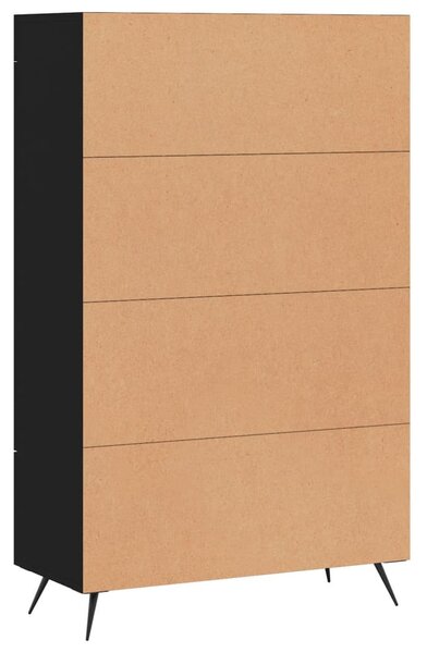 Fekete szerelt fa magasszekrény 69,5 x 31 x 115 cm