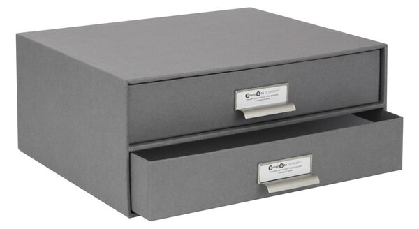 Birger szürke kétszintes irattartó, 33 x 22,5 cm - Bigso Box of Sweden