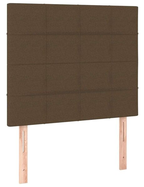 VidaXL sötétbarna szövet ágykeret fejtámlával 90 x 200 cm