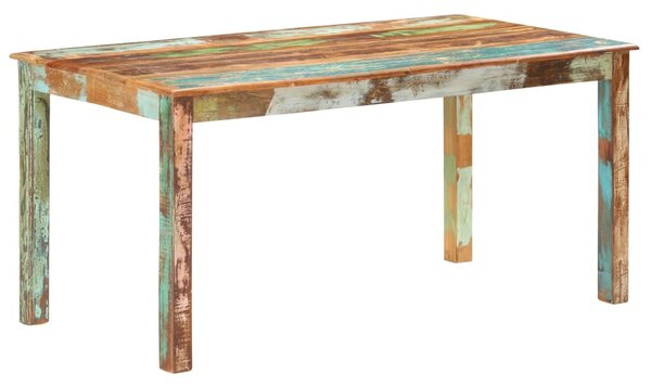 Újrahasznosított tömör fa étkezőasztal 160 x 80 x 76 cm