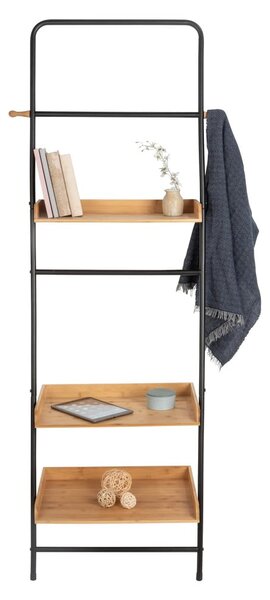 Fekete-natúr színű fém polcos állvány 56x180 cm Loft – Wenko