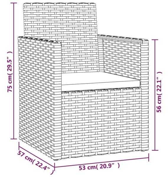 4 részes szürke polyrattan kültéri ülőgarnitúra párnákkal