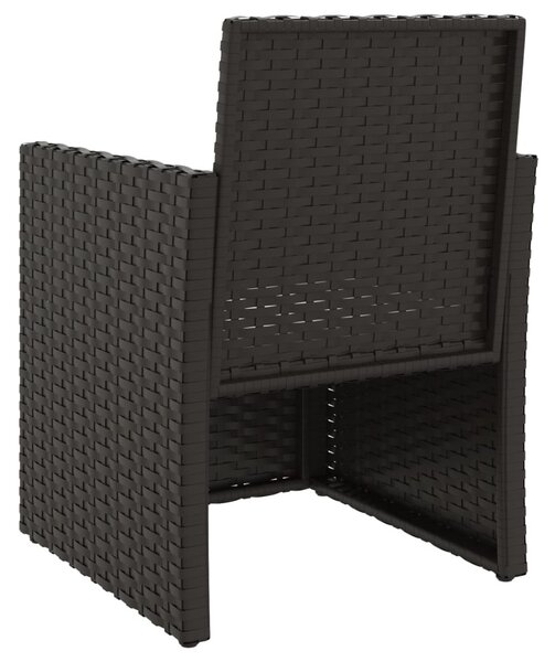 Fekete polyrattan kerti fotel párnával