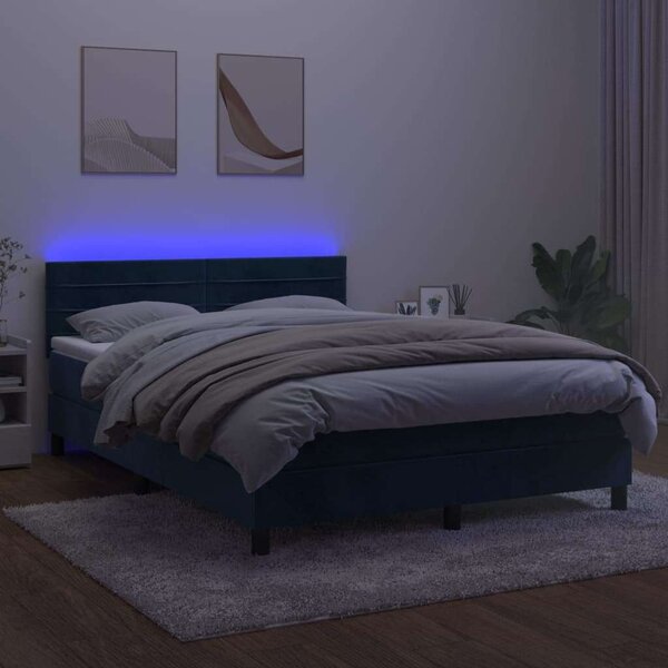 VidaXL Ágy - Bársony - 140x190 cm - LED