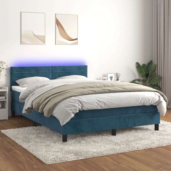 VidaXL Ágy - Bársony - 140x190 cm - LED
