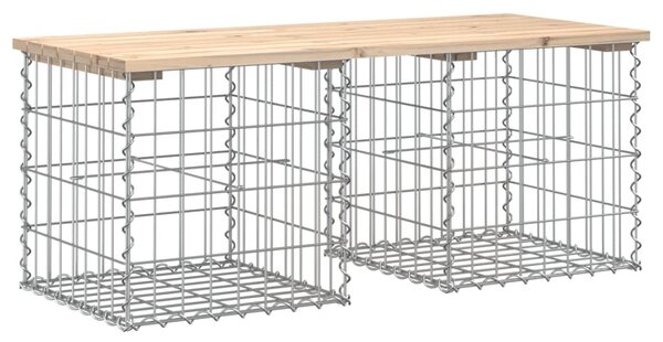 Tömör fenyőfa gabion kerti pad 103x44x42 cm