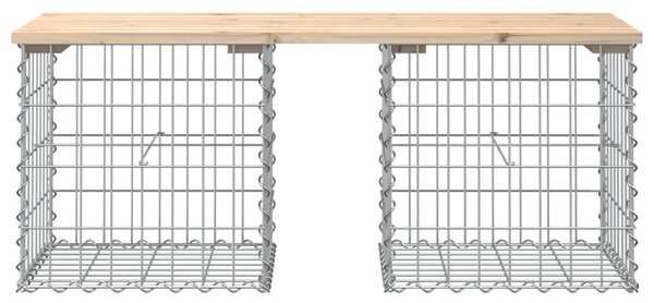 Tömör fenyőfa gabion kerti pad 103x44x42 cm