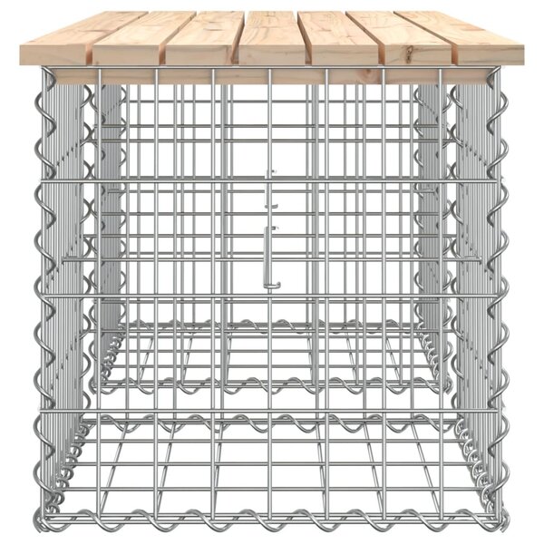 Tömör fenyőfa gabion kerti pad 103x44x42 cm