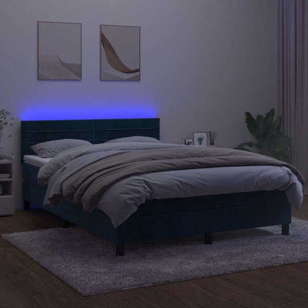 VidaXL Ágy - Bársony - 140x190 cm - LED