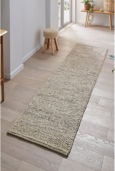 Világosszürke kézi szövésű gyapjúkeverék futószőnyeg 60x230 cm Minerals – Flair Rugs