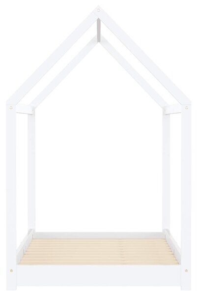 Fehér tömör fenyőfa gyerekágy-keret 90 x 200 cm