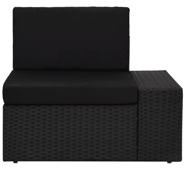 5 részes fekete polyrattan kerti ülőgarnitúra