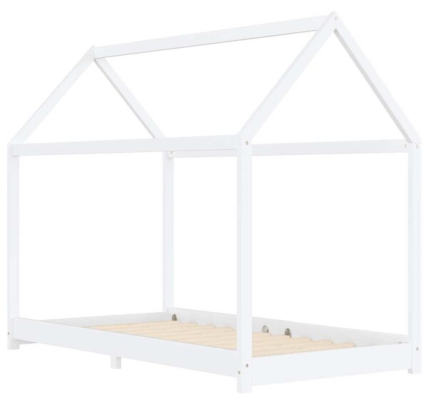 Fehér tömör fenyőfa gyerekágy-keret 90 x 200 cm
