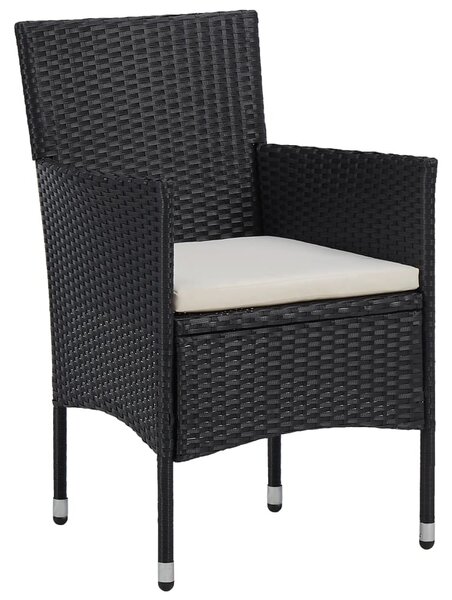 2 db fekete polyrattan kerti szék