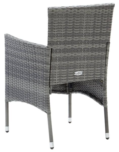 7 részes szürke polyrattan kerti étkezőgarnitúra párnákkal