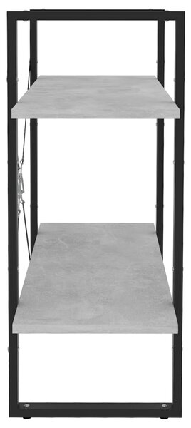 2-szintes betonszürke szerelt fa könyvszekrény 80 x 30 x 70 cm