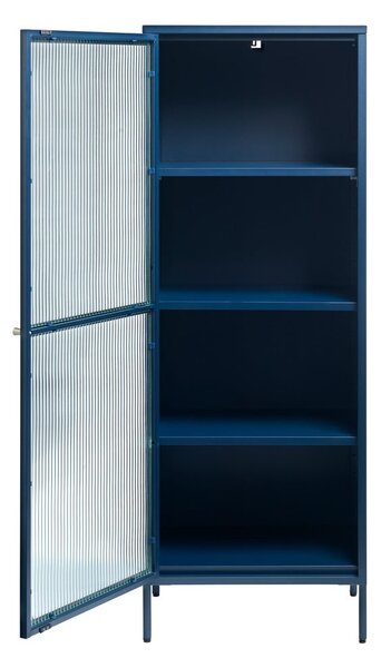 Bronco kék fém tálalószekrény, magasság 160 cm - Unique Furniture