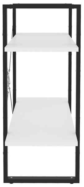 2-szintes fehér szerelt fa könyvszekrény 80 x 30 x 70 cm