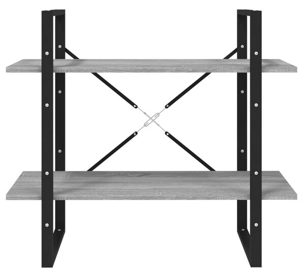 5 szintes szürke sonoma szerelt fa könyvszekrény 80x30x175 cm