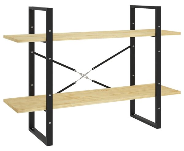 Kétszintes tömör fenyőfa könyvszekrény 100 x 30 x 70 cm