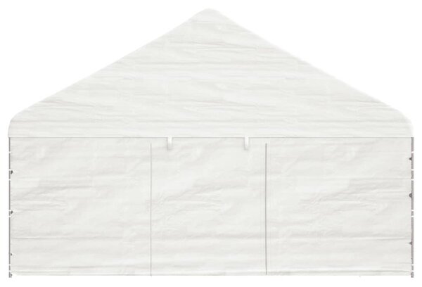 Fehér polietilén pavilon tetővel 17,84 x 5,88 x 3,75 m