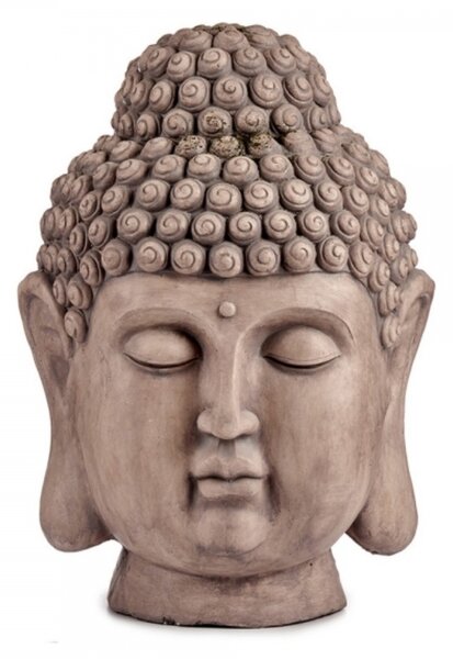 Ibergarden Dekoratív Kerti figura Buddha fej Szürke Polyresin (45,5 x 68 x 48 cm)