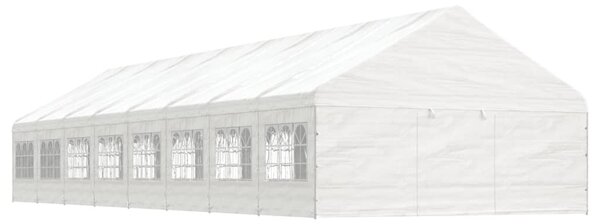 Fehér polietilén pavilon tetővel 17,84 x 5,88 x 3,75 m